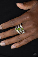Load image into Gallery viewer, Triple The Twinkle - Green Ring Paparazzi Accessories