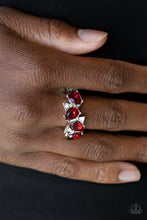 Load image into Gallery viewer, Majestically Modern - Red Rhinestone Ring Paparazzi Accessories