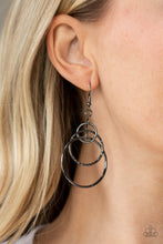 Load image into Gallery viewer, Three Ring Couture - Black Earrings Paparazzi Accessories