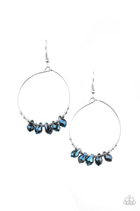 blue,fishhook,multi,Holographic Hoops - Blue Earrings