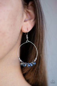 blue,fishhook,multi,Holographic Hoops - Blue Earrings