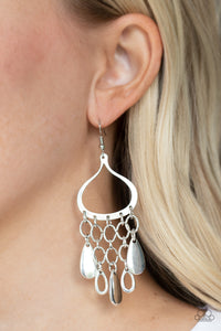 fishhook,silver,Lure Away - Silver Earrings