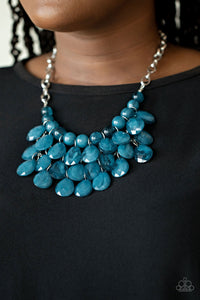 blue,short necklace,silver,Sorry To Burst Your Bubble - Blue Necklace