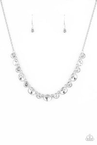 rhinestones,short necklace,white,Girls Gotta Glow - White Rhinestone Necklace