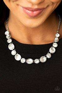 rhinestones,short necklace,white,Girls Gotta Glow - White Rhinestone Necklace