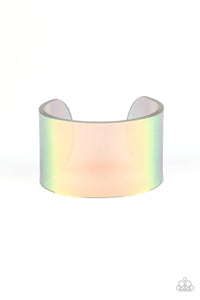 Acrylic,cuff,iridescent,Holographic Aura Multi Acrylic Cuff Bracelet