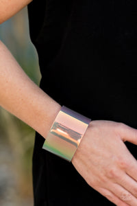 Acrylic,cuff,iridescent,Holographic Aura Multi Acrylic Cuff Bracelet