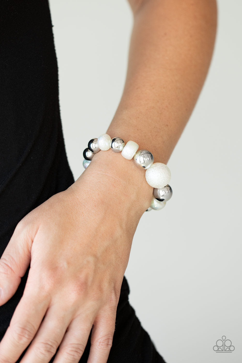 Starstruck Shimmer - White Iridescent Pearl Bracelet Paparazzi Accessories
