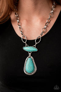 blue,crackle stone,short necklace,turquoise,Rural Rapture Blue Turquoise Stone Necklace