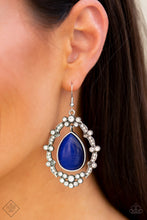 Load image into Gallery viewer, Icy Eden Blue Cat&#39;s Eye Earring Paparazzi Accessories