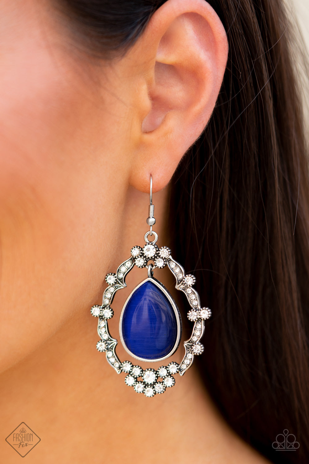 Icy Eden Blue Cat's Eye Earring Paparazzi Accessories