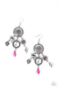 charm,fishhook,floral,Hearts,pink,Springtime Essence Pink Earring
