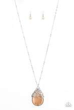 Load image into Gallery viewer, Tangled Gardens Orange Cat&#39;s Eye Necklace Paparazzi Accessories
