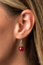 Load image into Gallery viewer, Battle Of The Bombshells Red Pearl Necklace Paparazzi Accessories