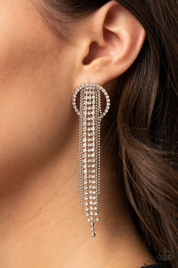 Dazzle by Default - White Earrings Paparazzi Accessories