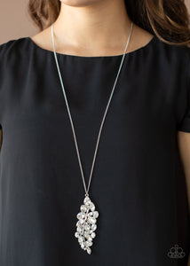 long necklace,rhinestones,white,Take a Final BOUGH - White Rhinestone Necklace