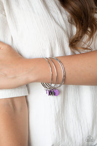 acrylic,bangles,floral,purple,Prairie Plains - Purple Bangle Bracelets