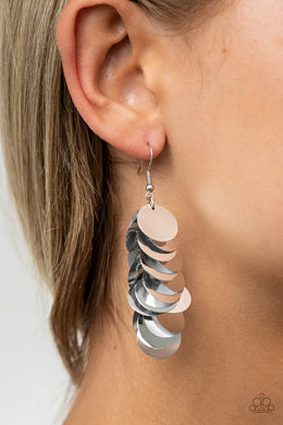 Now You SEQUIN It - Silver Earrings Paparazzi Accessories