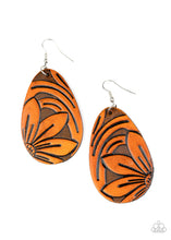 Load image into Gallery viewer, Garden Therapy - Brown Leather Earrings Paparazzi Accessories