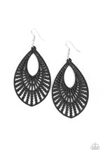 Load image into Gallery viewer, Bermuda Breeze - Black Wooden Earrings Paparazzi Accessories