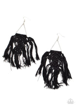 Load image into Gallery viewer, Modern Day Macrame - Black Earrings Paparazzi Accessories