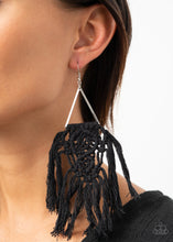 Load image into Gallery viewer, Modern Day Macrame - Black Earrings Paparazzi Accessories