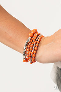 orange,stretchy,Vibrantly Vintage - Orange Stretchy Bracelet