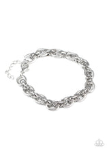 Load image into Gallery viewer, Gridiron Grunge Silver Bracelet Paparazzi Accessories