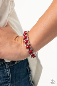 red,rhinestones,stretchy,Flamboyantly Fruity - Red Bracelet