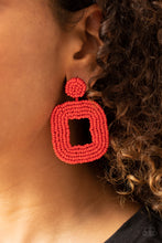 Load image into Gallery viewer, Beaded Bella - Red Earrings Paparazzi Accessories