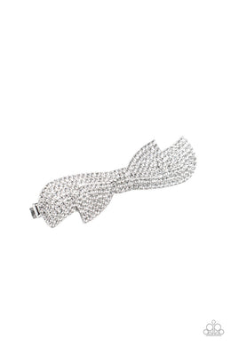 BOW Your Top Twinkle - White Hair Accessory Paparazzi Accessories