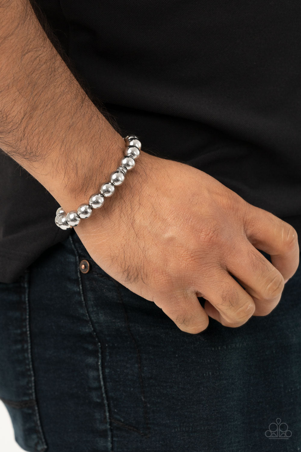 Resilience - Silver Stretchy Bracelet Paparazzi Accessories