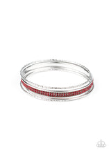 Load image into Gallery viewer, Heap It On - Red Rhinestone Bangle Bracelets Paparazzi Accessories