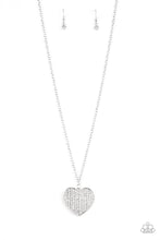 Load image into Gallery viewer, Have To Learn The HEART Way - White Rhinestone Heart Necklace Paparazzi Accessories