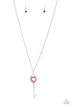 Load image into Gallery viewer, Unlock Your Heart - Red Necklace Paparazzi Accessories