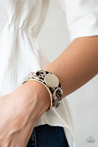 cheetah,leather,silver,snap,wrap,Your Claws are Showing - Brown Bracelet