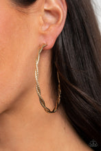 Load image into Gallery viewer, Totally Throttled - Gold Hoop Earring Paparazzi Accessories