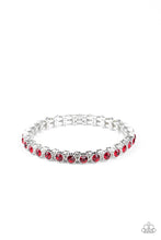 Load image into Gallery viewer, Starry Social - Red Rhinestone Stretchy Bracelet Paparazzi Accessories