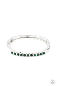 green,hinge,rhinestones,silver,Stellar Beam - Green Bracelet