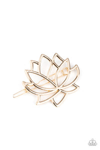 Barrette,floral,rose gold,Lotus Pools - Gold Hair Accessory