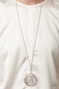 long necklace,pink,rhinestones,silver,Subliminal Sparkle - Pink Rhinestone Necklace