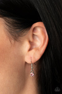 long necklace,pink,rhinestones,silver,Subliminal Sparkle - Pink Rhinestone Necklace