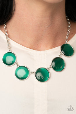 Ethereal Escape - Green Cat's Eye Necklace Paparazzi Accessories