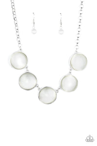 cat's eye,short necklace,white,Ethereal Escape - White Necklace