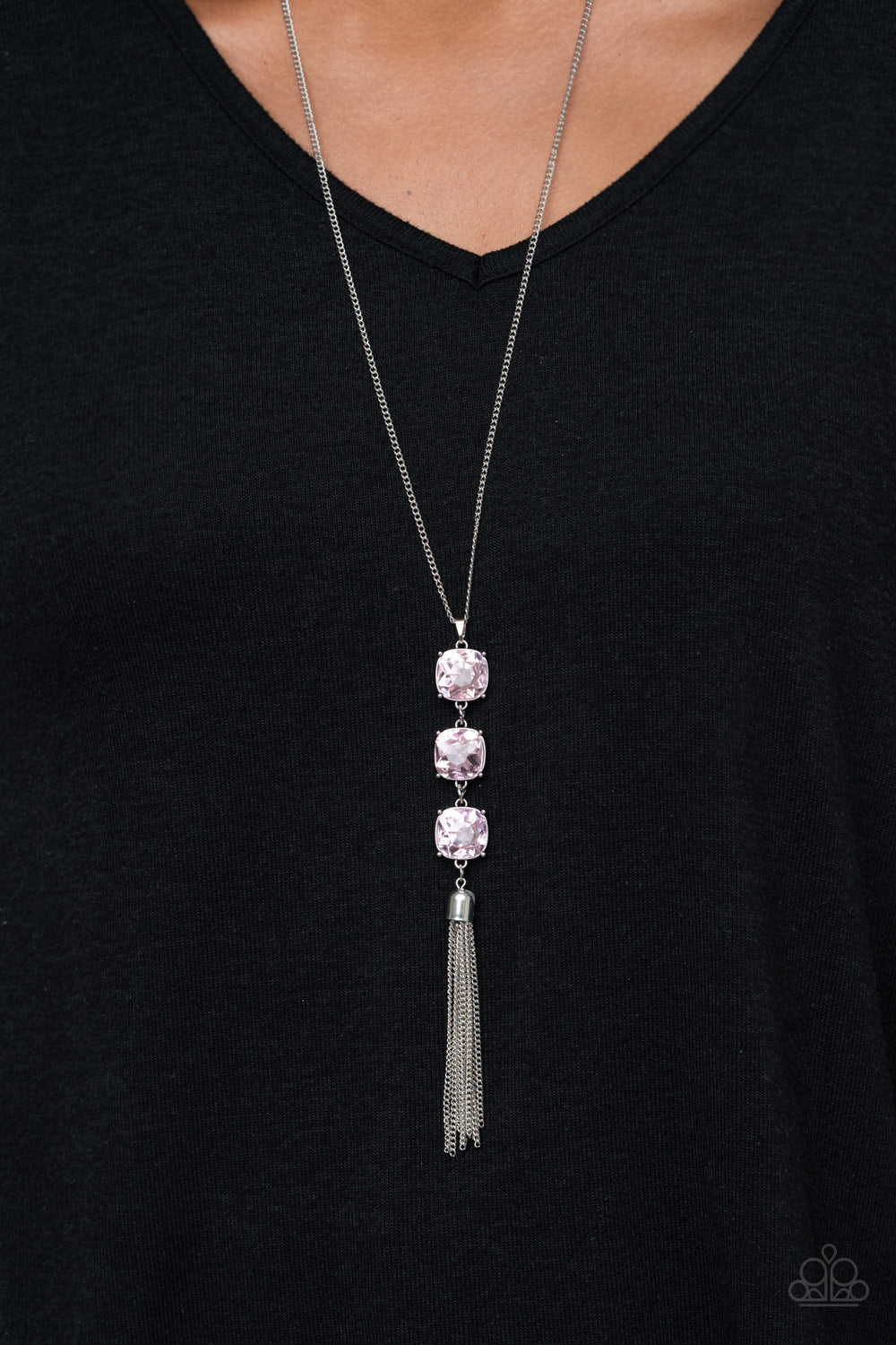 GLOW Me The Money! - Pink Rhinestone Necklace Paparazzi Accessories