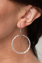 Load image into Gallery viewer, Colorfully Curvy - White Earrings Paparazzi Accessories