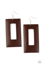 Load image into Gallery viewer, Totally Framed - Brown Earrings Paparazzi Accessories