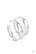 Load image into Gallery viewer, Fearlessly Flared - Silver Hoop Earrings Paparazzi Accessories