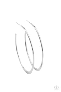 hoops,silver,Flatlined - Silver Hoop Earring