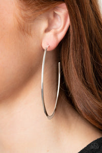 hoops,silver,Flatlined - Silver Hoop Earring